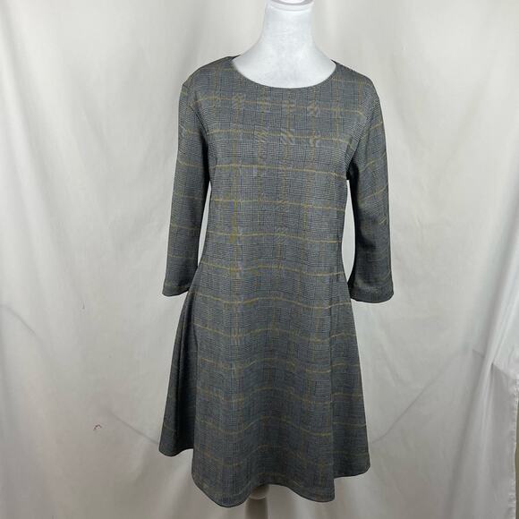 Bryn Walker Black Yellow Plaid IRYS Academia OfficeCore Dress NWT Size M - Picture 2 of 13